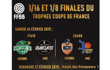 COUPE DE FRANCE : 1/16 et 1/8 de finales